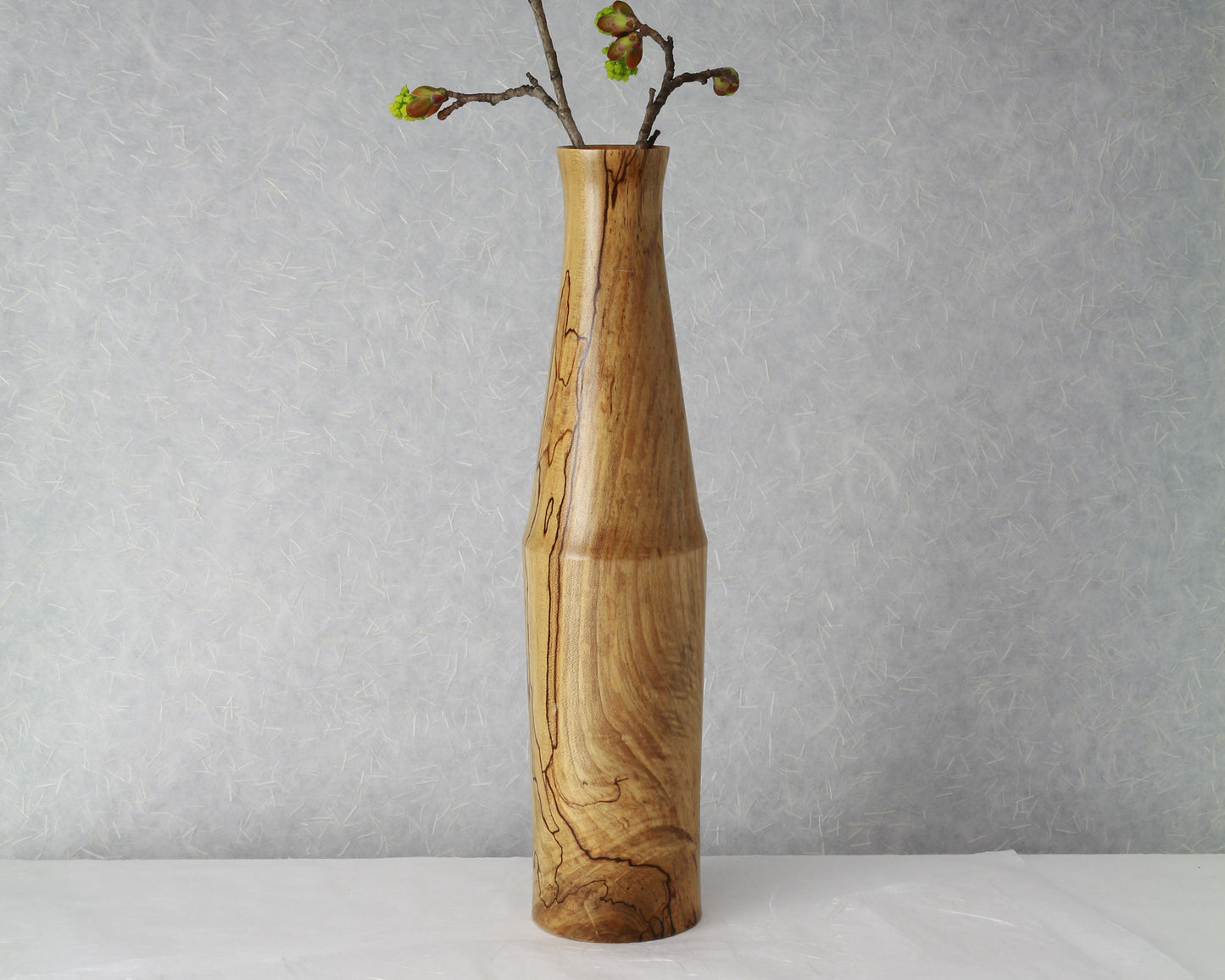 Spalted Maple Vase | Ichirinsashi | 12"H x 2.5" Diam.| Hand-Turned