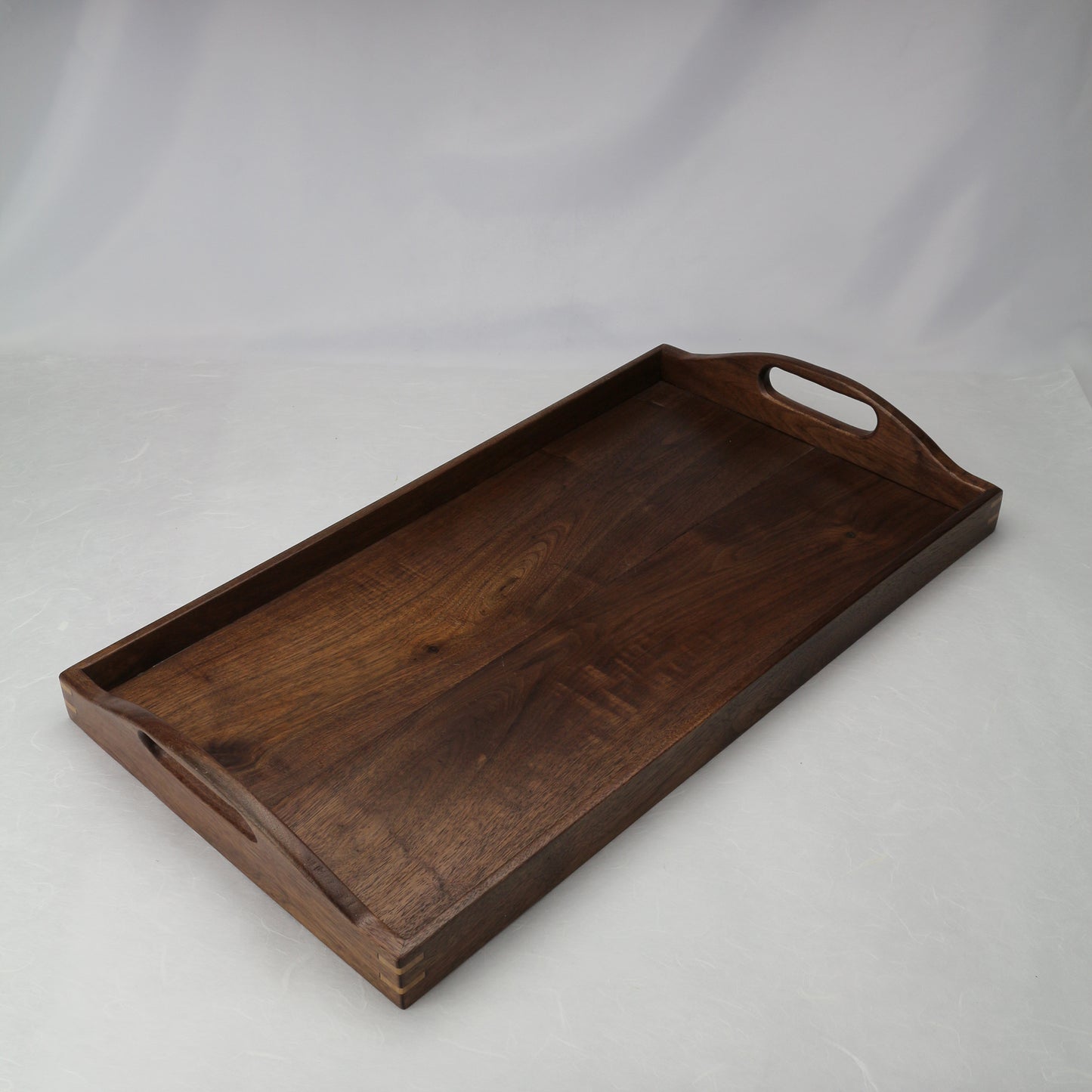 Handmade Walnut Ottoman tray | Serving tray with handles