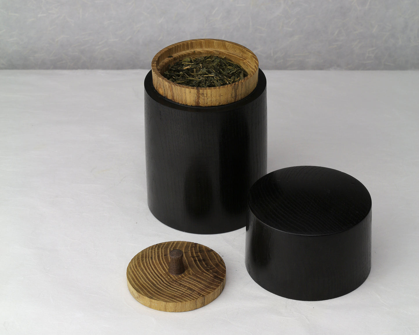 Chazutsu Tea Canister with inner lid | Black Walnut | Handcrafted Tea Canister