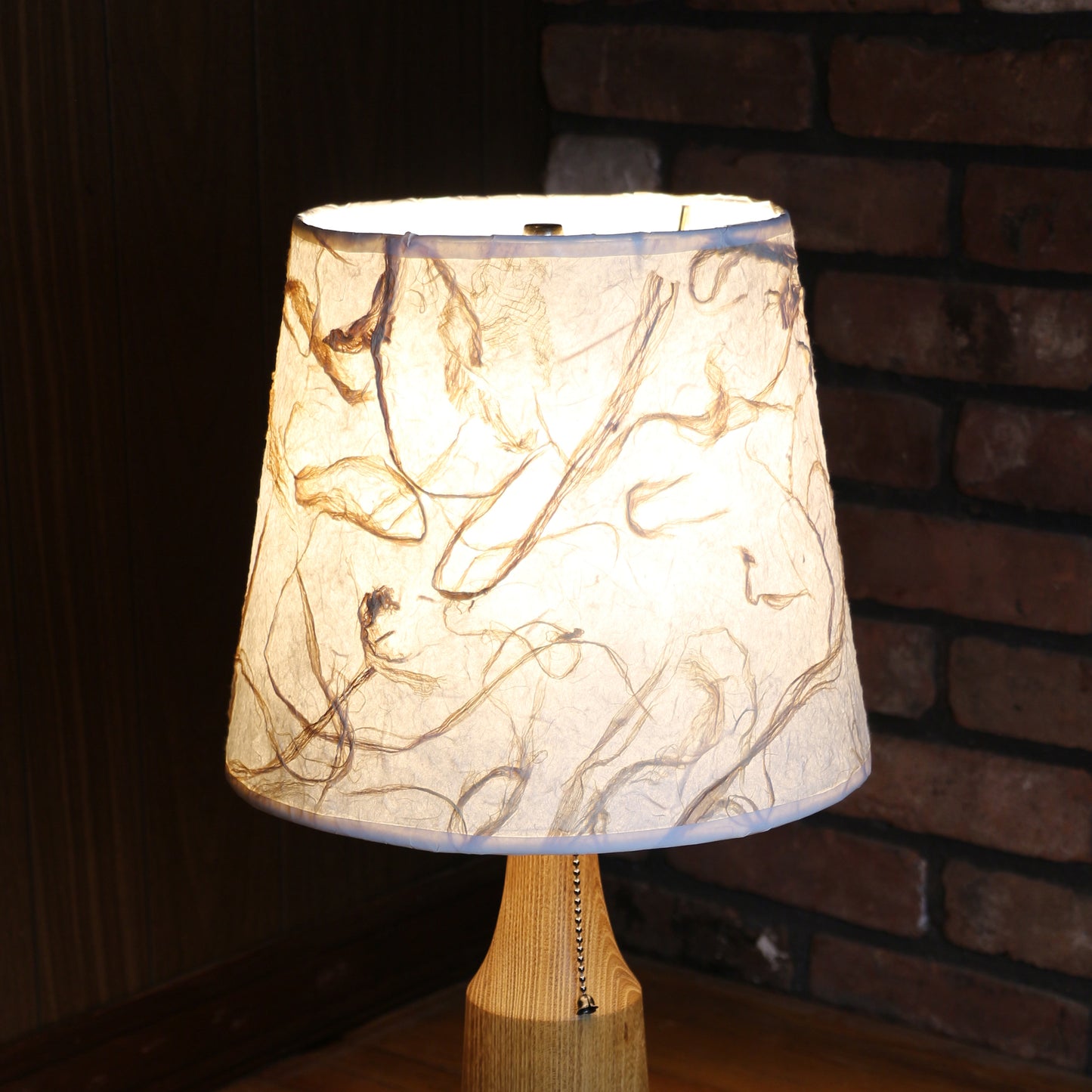 Handcrafted Table Lamp | Spalted Maple Hand Turned Lamp Base | Rustic Cabin Lamp | DC12V Battery Operation | Original Shade Collection