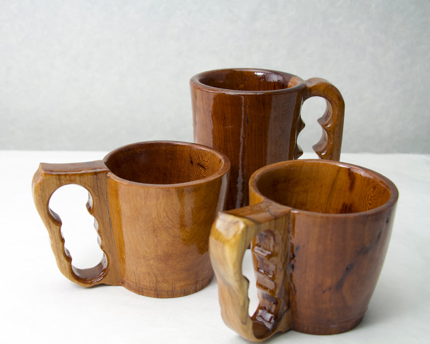 Handcrafted Wooden Mugs | Beer Mug | Coffee Mug | Figured Cherry Wood | Epoxy Finish