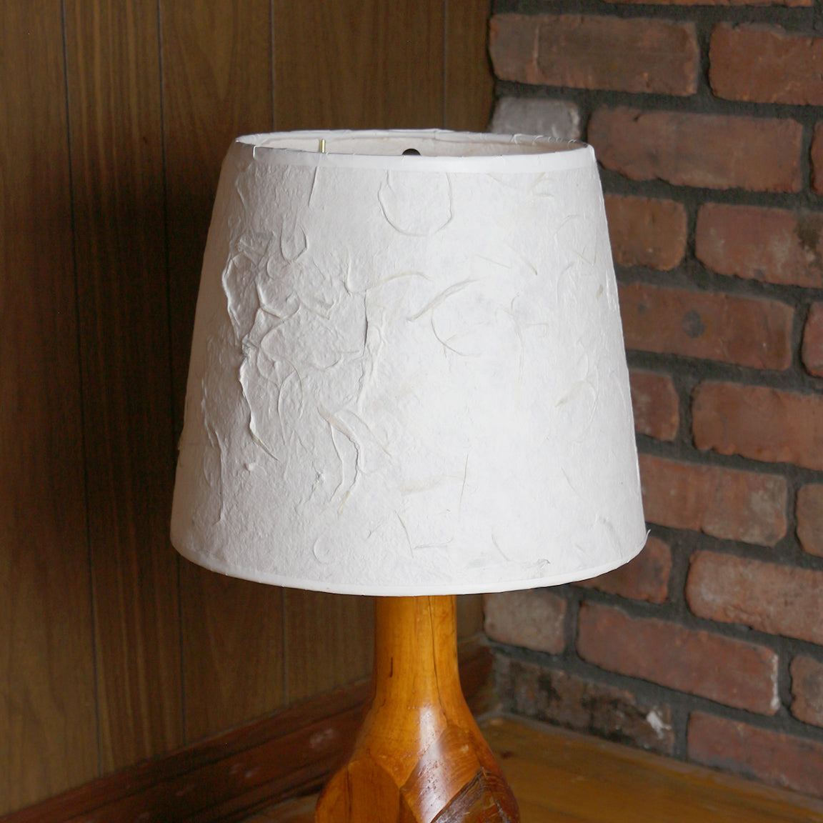 Handcrafted Table Lamp | Wood Turned Lamp Base | Rustic Style Cabin Lamp | DC12V Battery Operation | Original Shade Collection