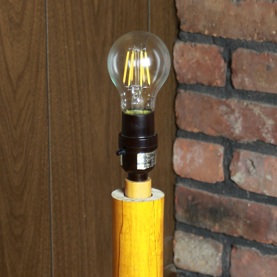 Handcrafted Table Lamp | Wood Turned Lamp Base | Rustic Style Cabin Lamp | DC12V Battery Operation | Original Shade Collection