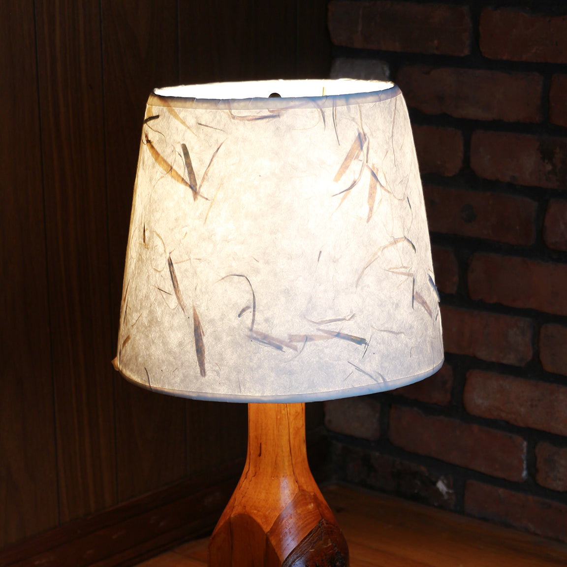 Handcrafted Table Lamp | Spalted Maple Hand Turned Lamp Base | Rustic Cabin Lamp | DC12V Battery Operation | Original Shade Collection