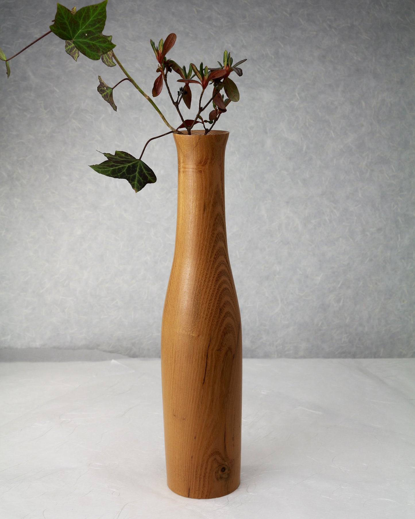 Locust Bottle Vase | Single Flower Arrangement Vase | Ichirinzashi | Wood Vase