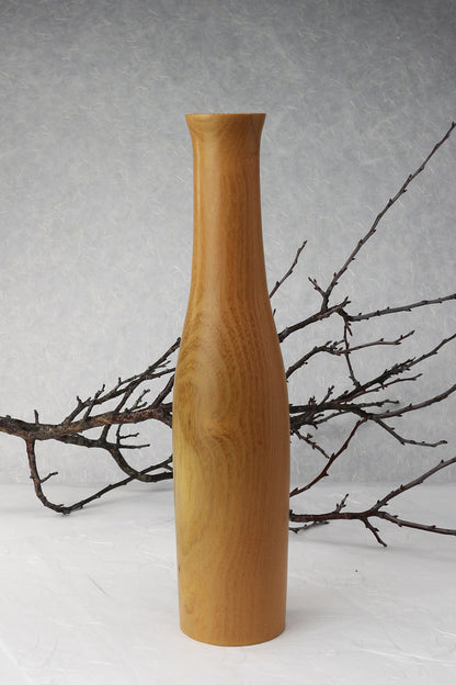 Locust Bottle Vase | Single Flower Arrangement Vase | Ichirinzashi | Wood Vase