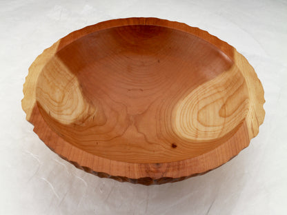 Cherry wood bowl chiseled exterior | Salad bowl | Fruits bowl | Home deco ornament Active