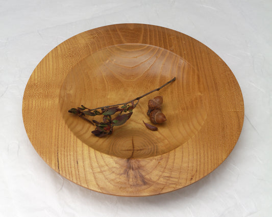 Osage Orange Saucer | 10.5" diam. x 1.25" h | Shiny Grain | Deep Gold