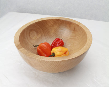 Beech Bowl | 7.5"Diam. x 3.5"H | Hand Turned | Food-safe Finish