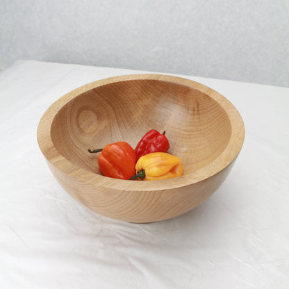 Beech Bowl | 7.5"Diam. x 3.5"H | Hand Turned | Food-safe Finish