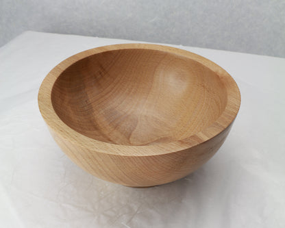 Beech Bowl | 7.5"Diam. x 3.5"H | Hand Turned | Food-safe Finish