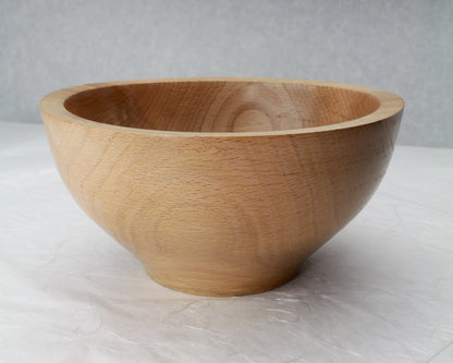 Beech Bowl | 7.5"Diam. x 3.5"H | Hand Turned | Food-safe Finish