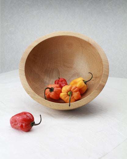 Beech Bowl | 7.5"Diam. x 3.5"H | Hand Turned | Food-safe Finish