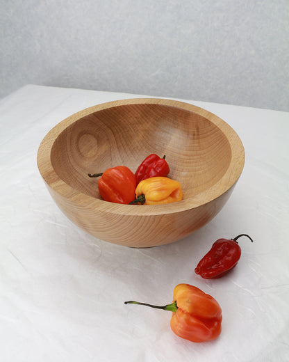 Beech Bowl | 7.5"Diam. x 3.5"H | Hand Turned | Food-safe Finish