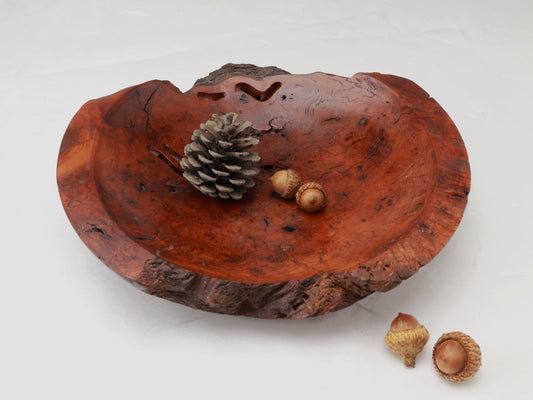 Cherry Burl Plate | Wormhole Cherry | 9.5"x8.5"x2" | Handcrafted