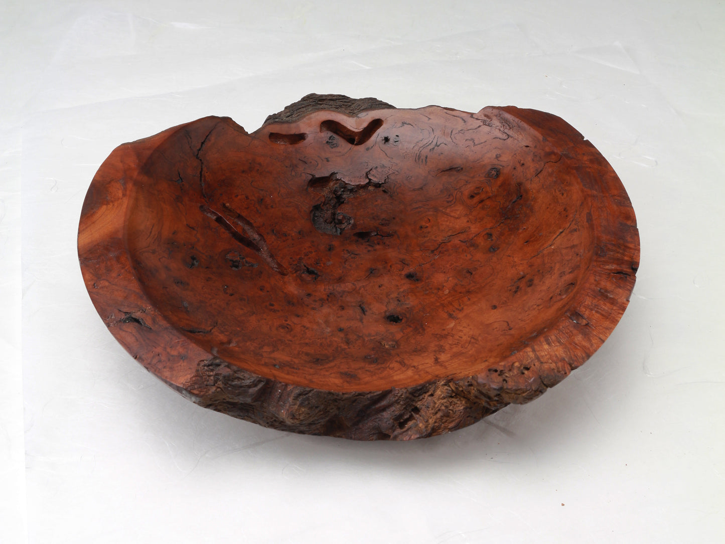 Cherry Burl Plate | Wormhole Cherry | 9.5"x8.5"x2" | Handcrafted