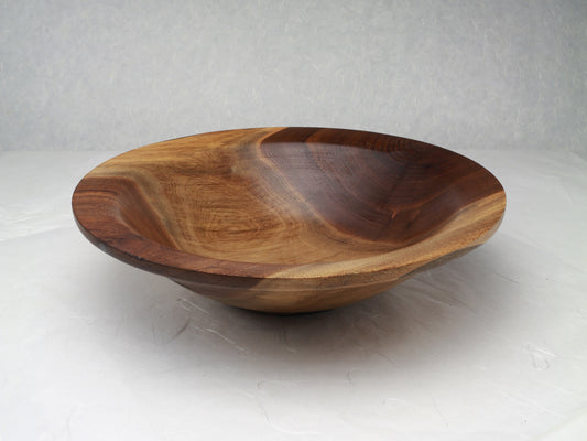 Walnut Bowl | light & Dark wood | 10.75"Diam.x 2.5H | Hand Turned Active