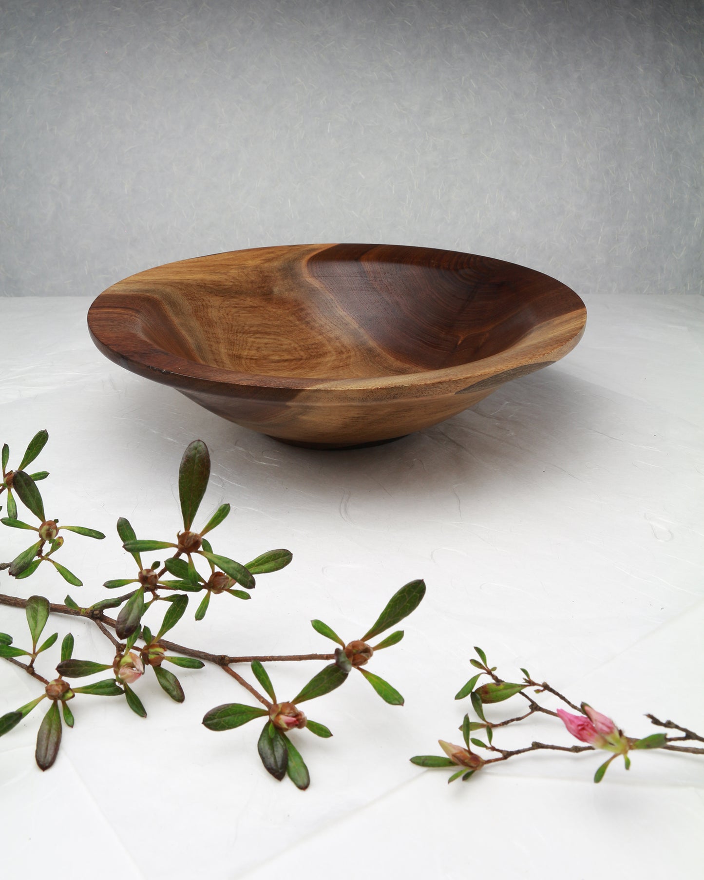 Walnut Bowl | light & Dark wood | 10.75"Diam.x 2.5H | Hand Turned Active