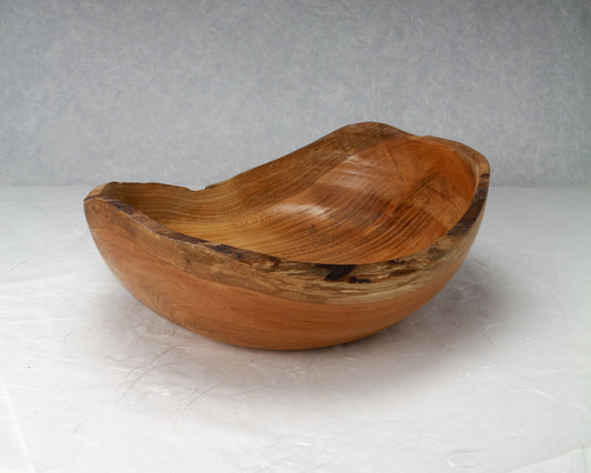 Natural Edge Oval Bowl | Elm | 10.5"x9.5"x4" | Hand-Crafted