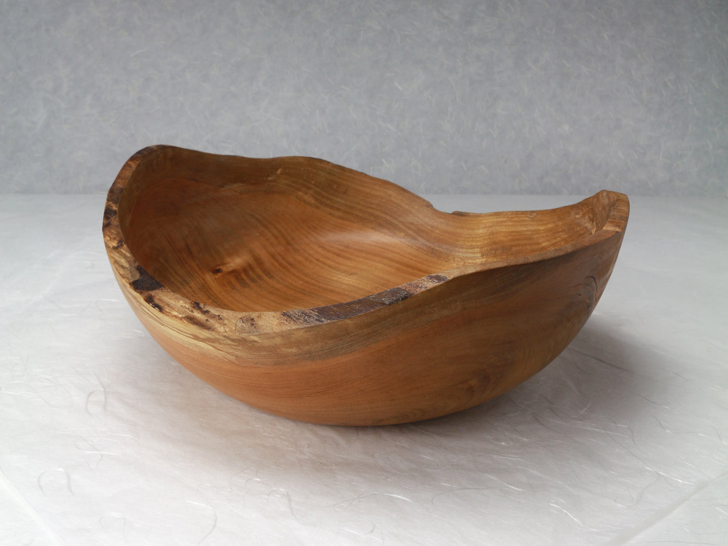 Natural Edge Oval Bowl | Elm | 10.5"x9.5"x4" | Hand-Crafted