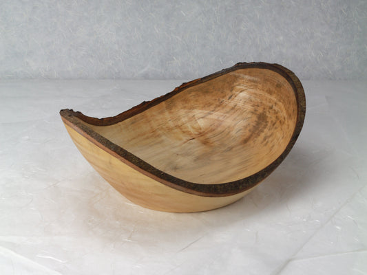 Beech Edged Bowl |  9.75"x7.5"x3" | 1 lb 3 oz | Hand-turned Oval Bowl