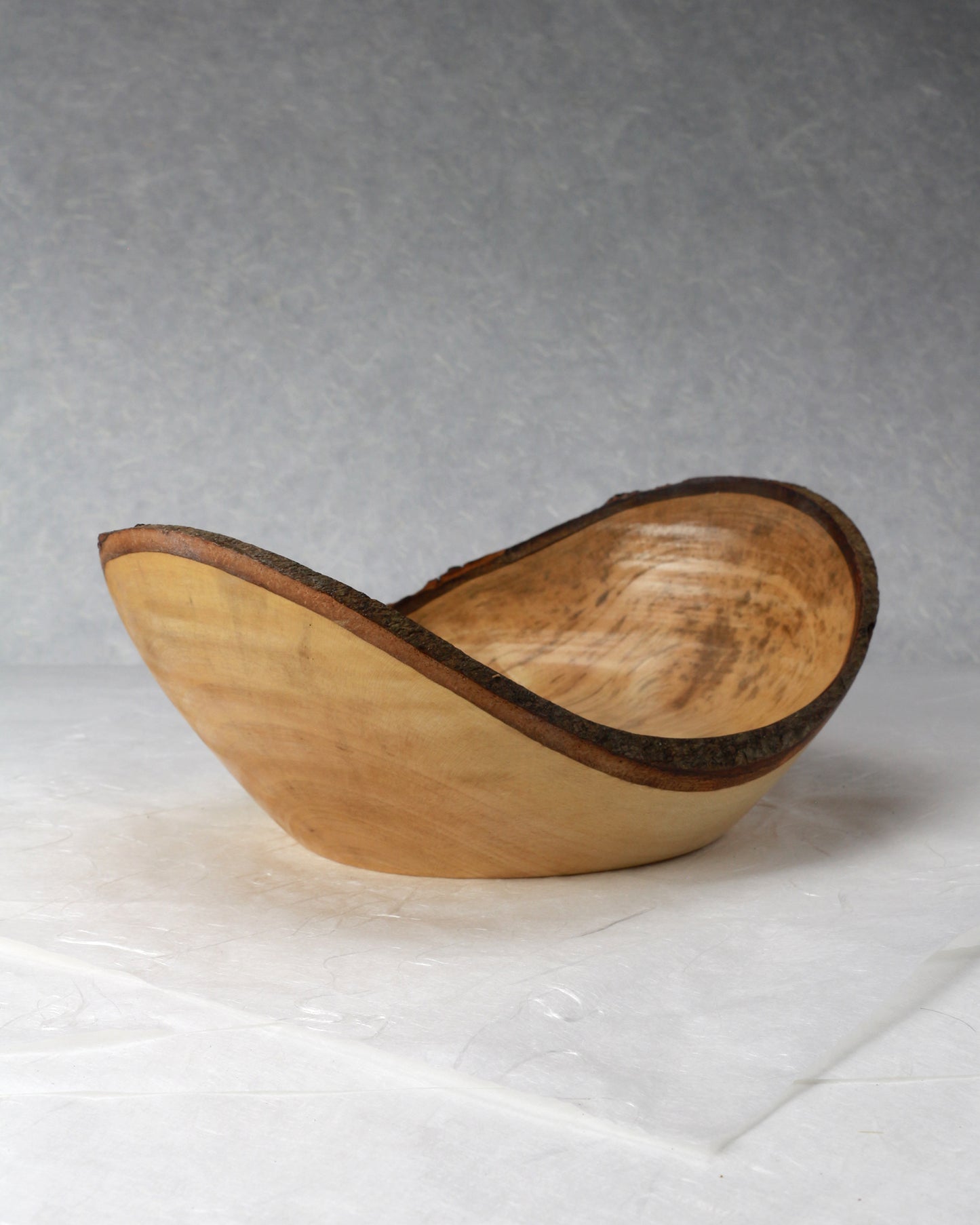 Beech Edged Bowl |  9.75"x7.5"x3" | 1 lb 3 oz | Hand-turned Oval Bowl