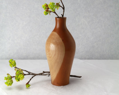 Cherry Vase | 3.5" Diam.x 8.5"H | Hand Turned | Ichirinsashi