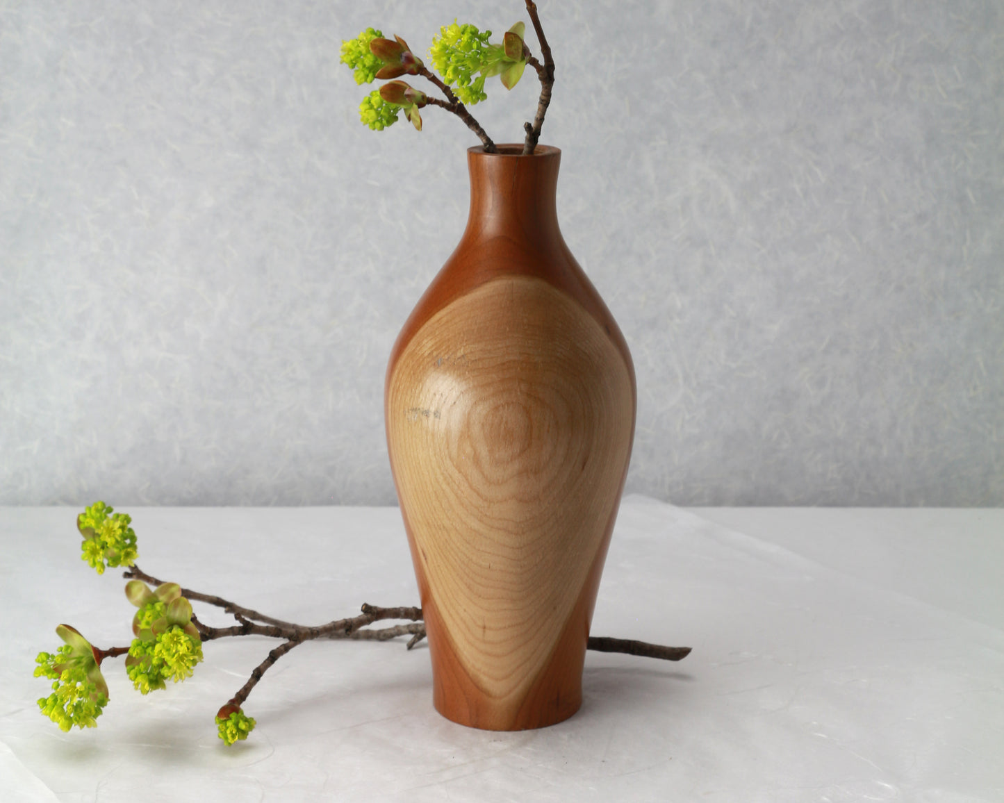 Cherry Vase | 3.5" Diam.x 8.5"H | Hand Turned | Ichirinsashi