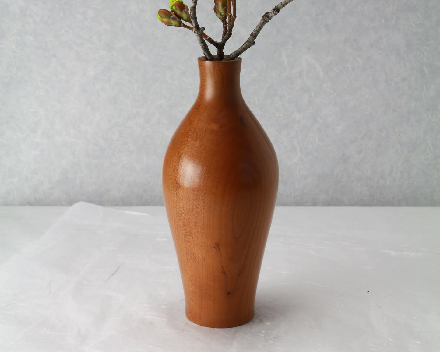 Cherry Vase | 3.5" Diam.x 8.5"H | Hand Turned | Ichirinsashi