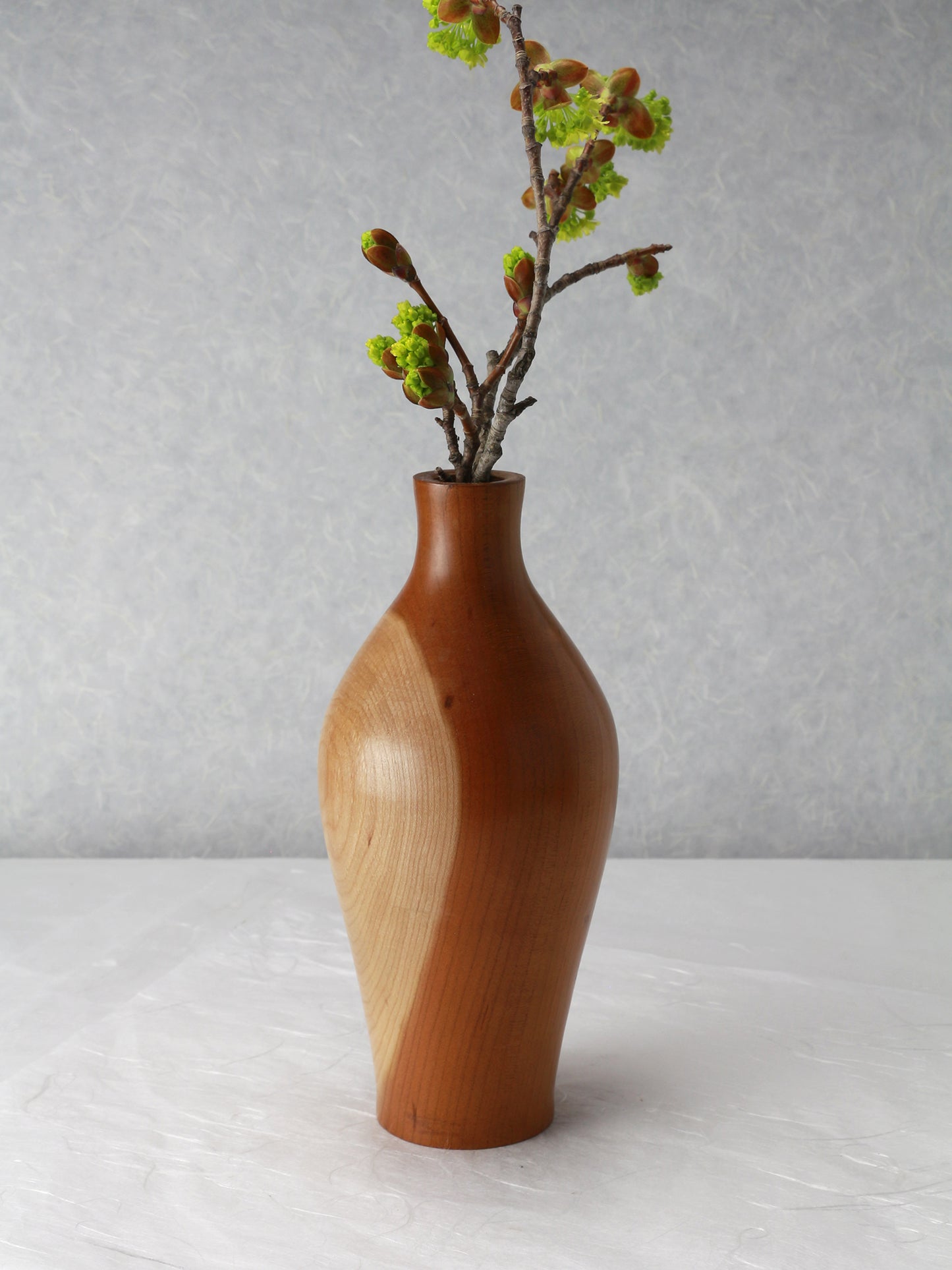 Cherry Vase | 3.5" Diam.x 8.5"H | Hand Turned | Ichirinsashi