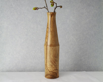 Spalted Maple Vase | Ichirinsashi | 12"H x 2.5" Diam.| Hand-Turned