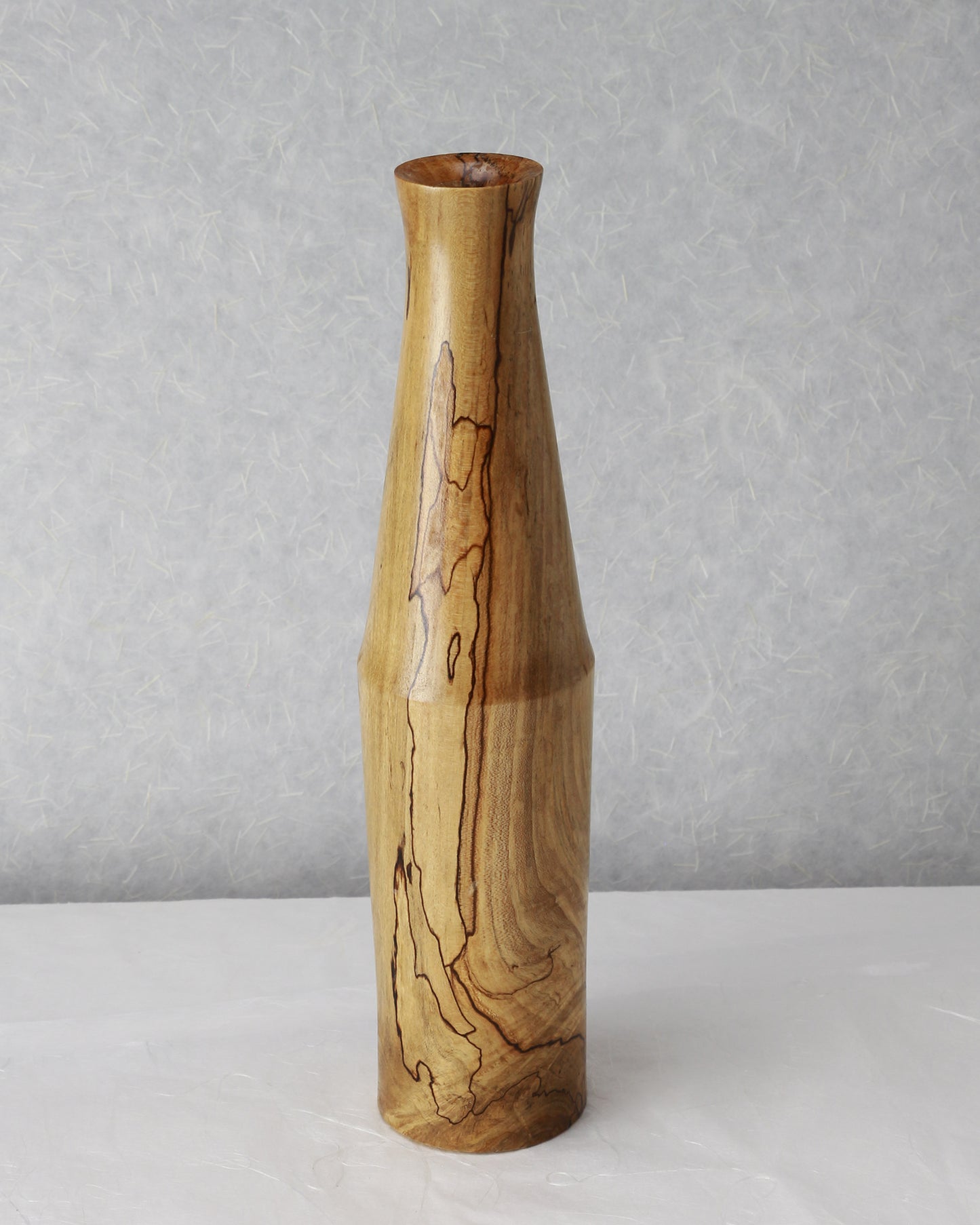 Spalted Maple Vase | Ichirinsashi | 12"H x 2.5" Diam.| Hand-Turned