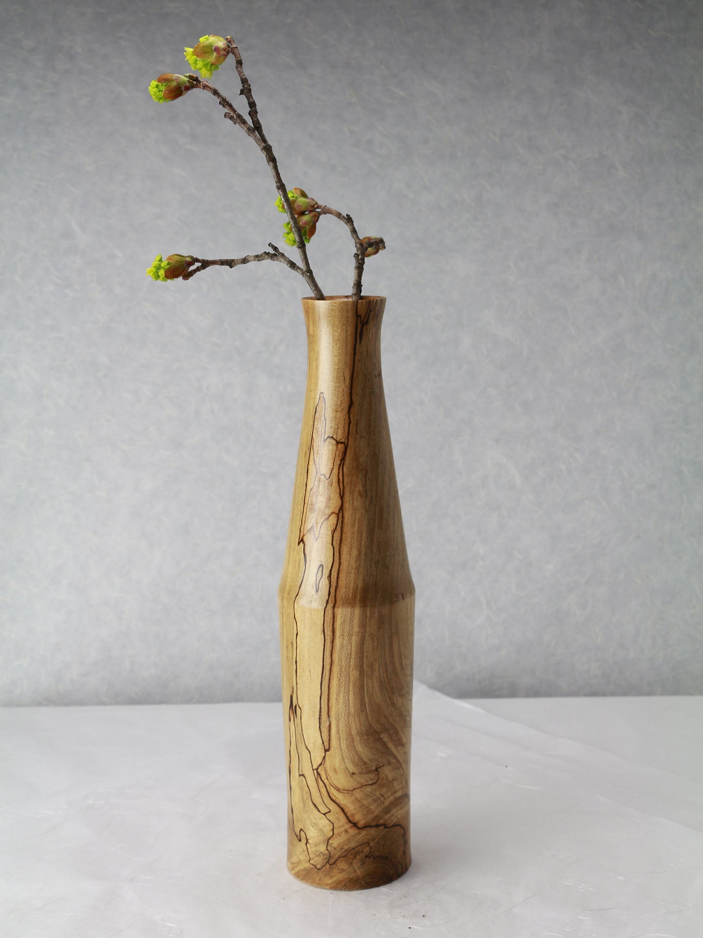 Spalted Maple Vase | Ichirinsashi | 12"H x 2.5" Diam.| Hand-Turned