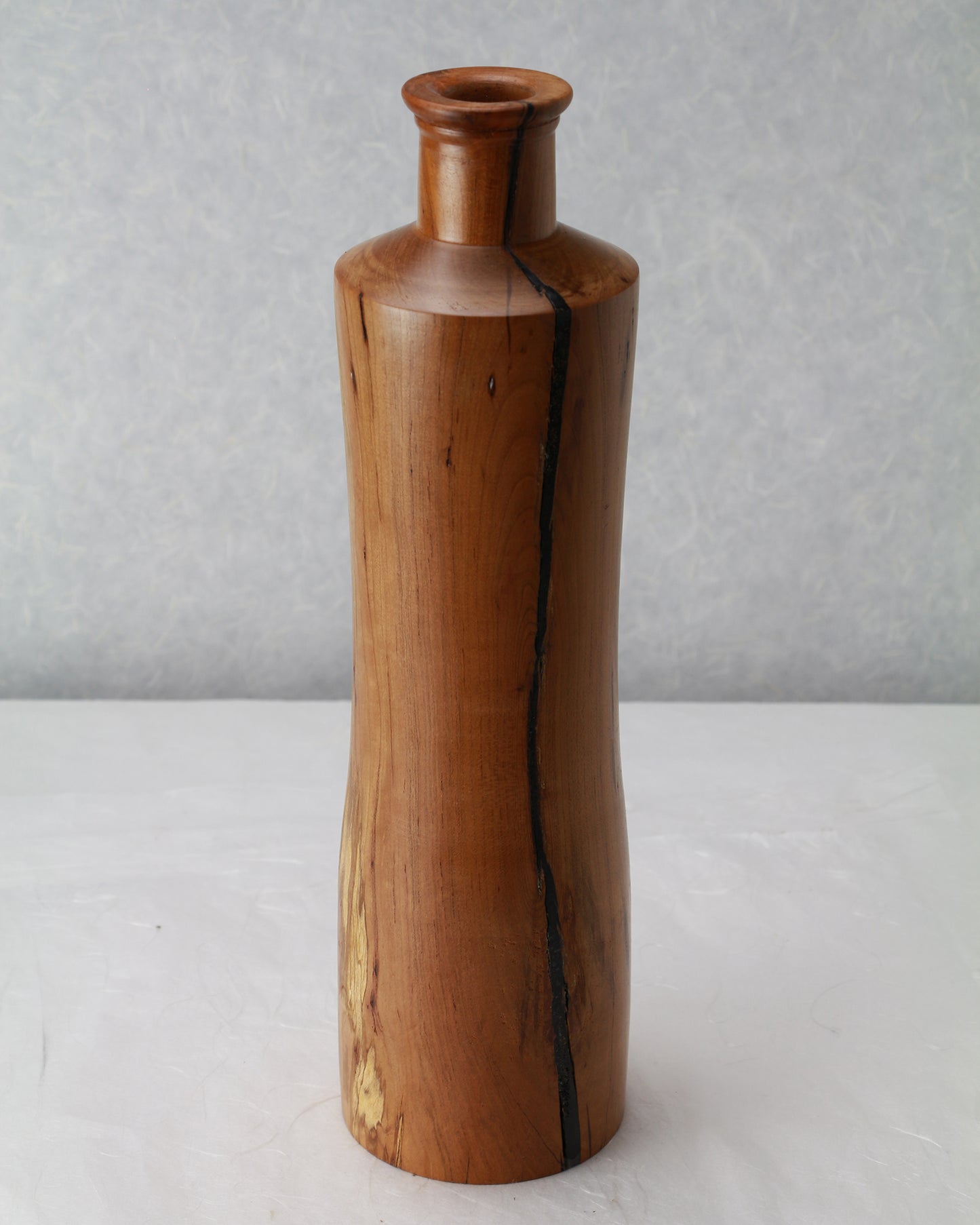 Ichirin Vase | Spalted Cherry | Hand Turned | Single Flower Arrangement Active