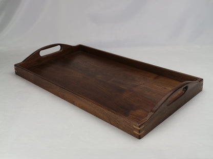 Handmade Walnut Ottoman tray | Serving tray with handles