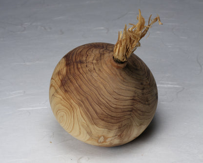 Wooden Onion Ornament | Red Cedar | Amber Shellac Finish