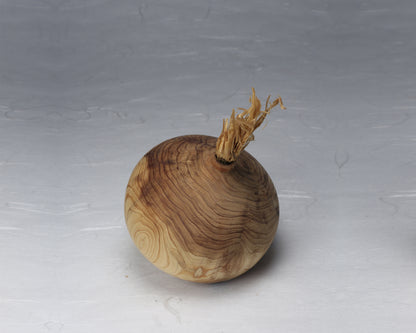 Wooden Onion Ornament | Red Cedar | Amber Shellac Finish