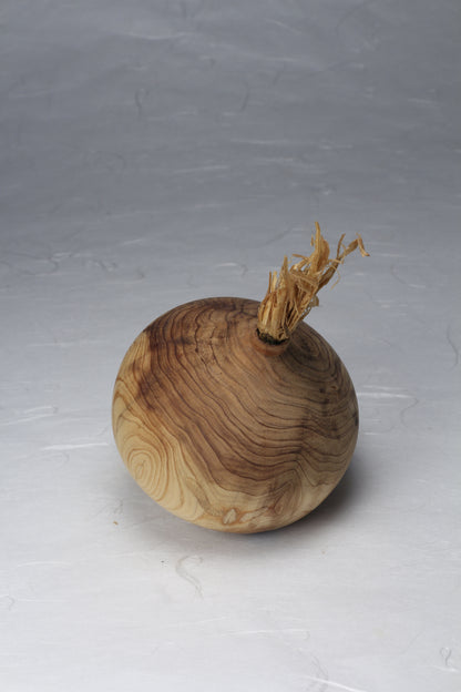 Wooden Onion Ornament | Red Cedar | Amber Shellac Finish