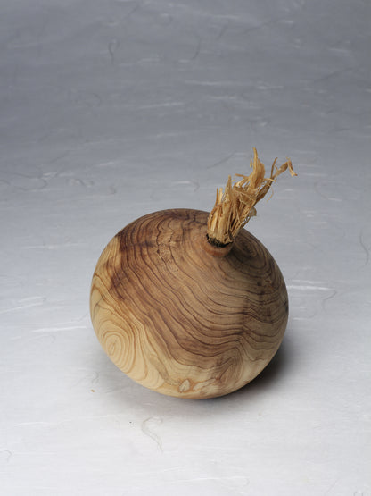 Wooden Onion Ornament | Red Cedar | Amber Shellac Finish