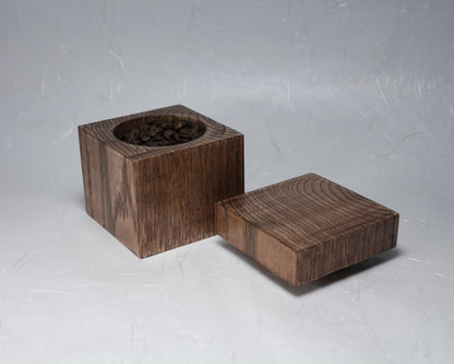 Cube Canister| Coffee Canister | Spice Canister | Trinket Box | White Oak