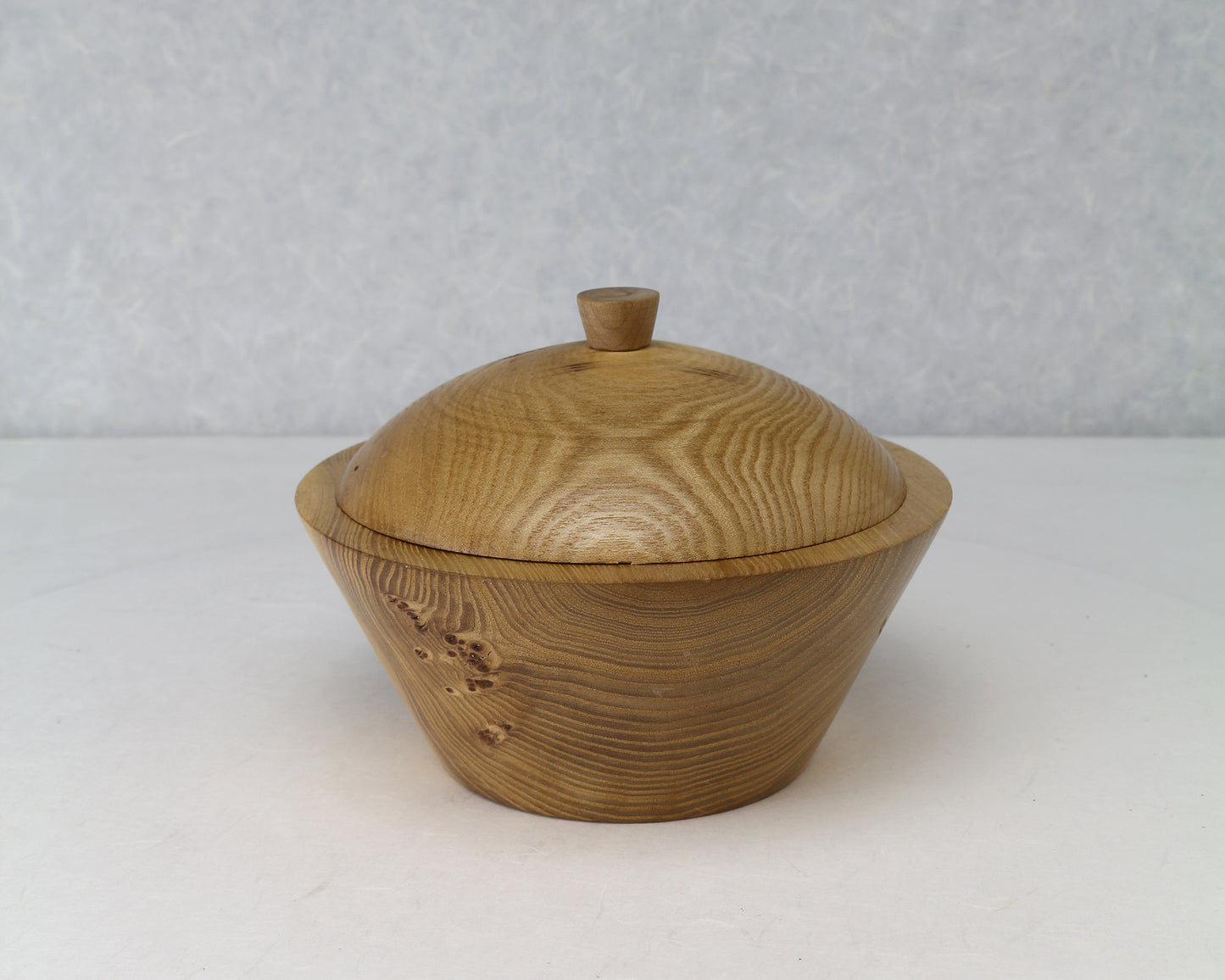 Lidded Bowl | Small Canister | Small Jar | Elm Wood | 6"Diam.x 4" height