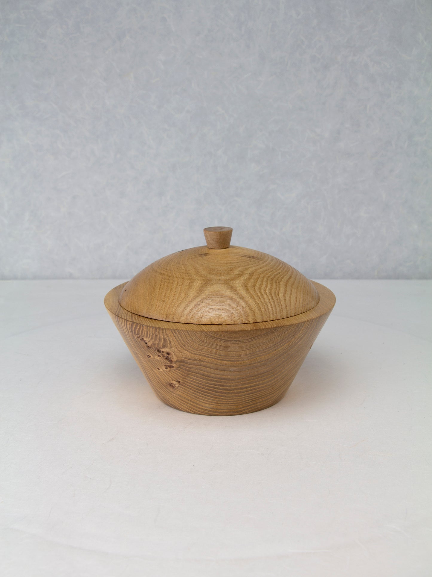 Lidded Bowl | Small Canister | Small Jar | Elm Wood | 6"Diam.x 4" height