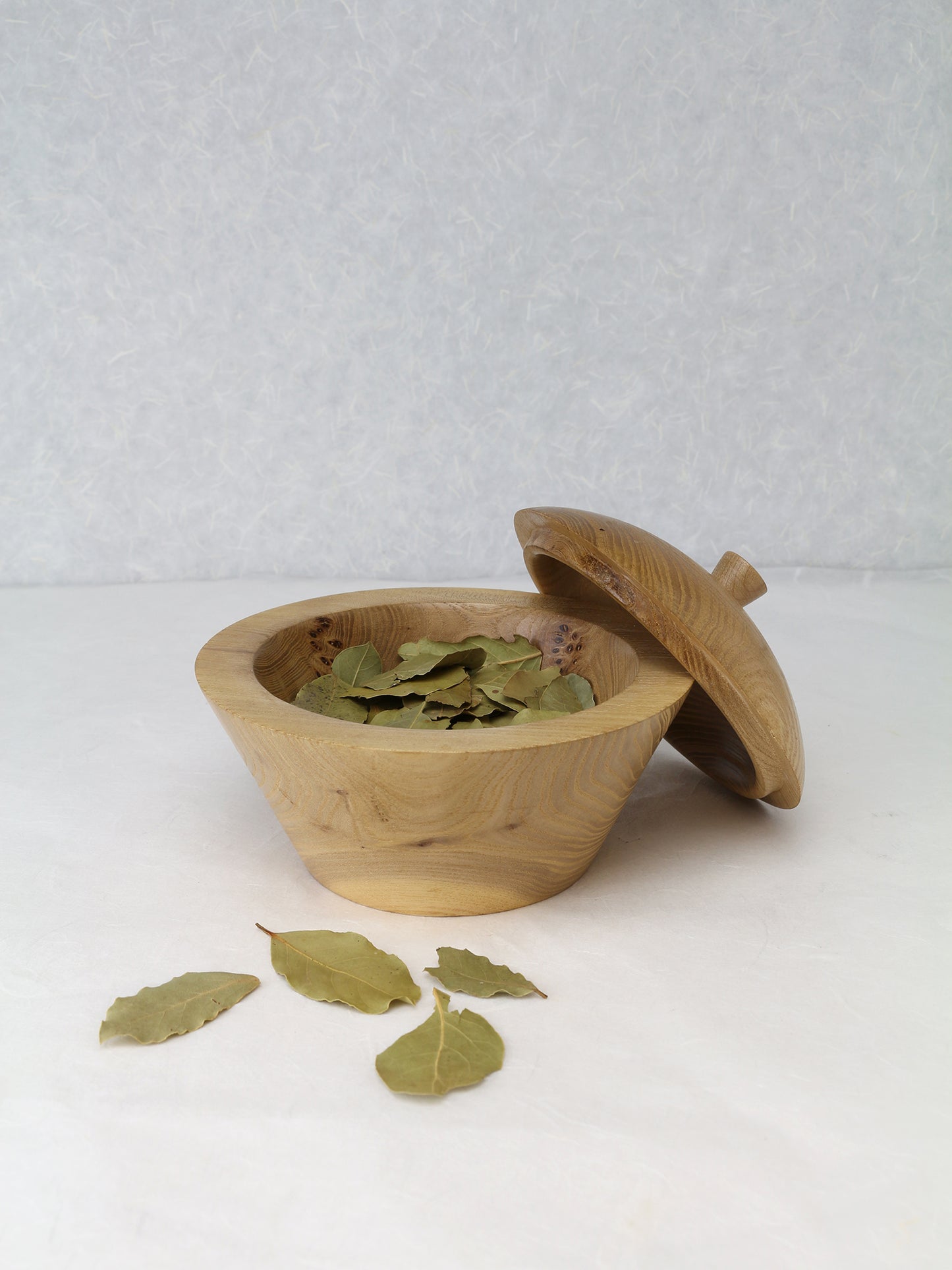 Lidded Bowl | Small Canister | Small Jar | Elm Wood | 6"Diam.x 4" height