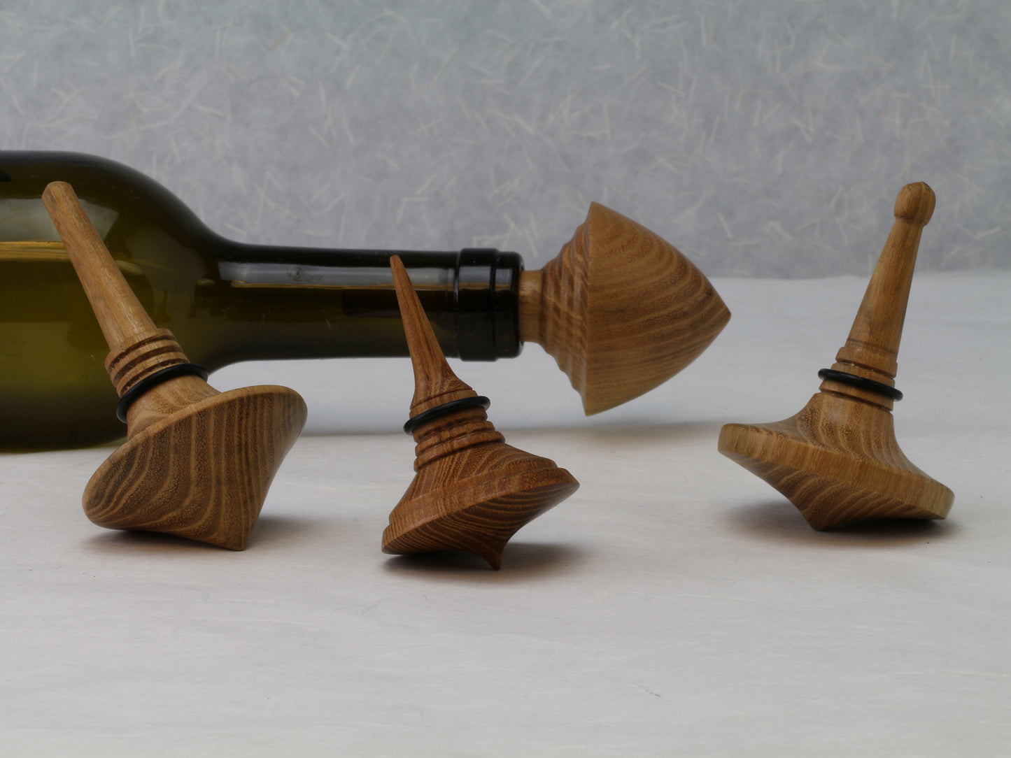 Wine Stopper |  Spinning Taps | Locust Wood | Hand Crafted | Toy Bottle Stop