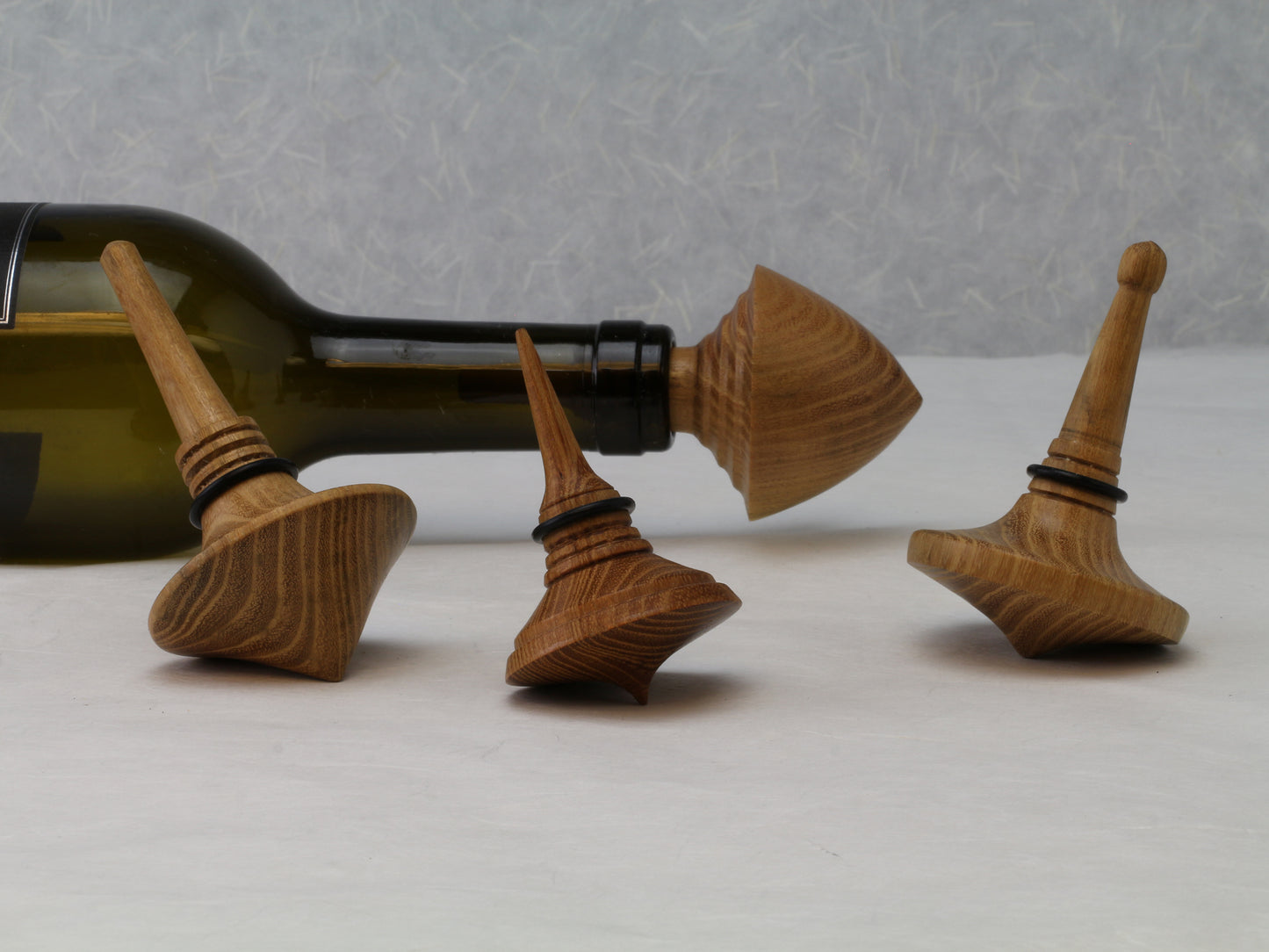 Wine Stopper |  Spinning Taps | Locust Wood | Hand Crafted | Toy Bottle Stop