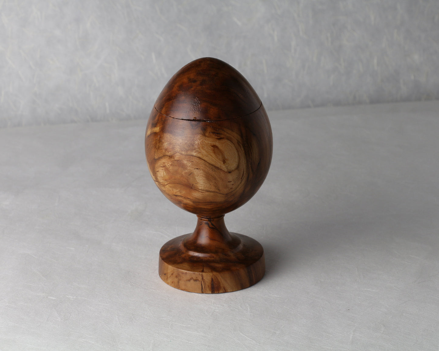 Spade Ornament Canister | Farberge Egg Container | Spalted Cherry | 2.75" max diam. x 5.25" height