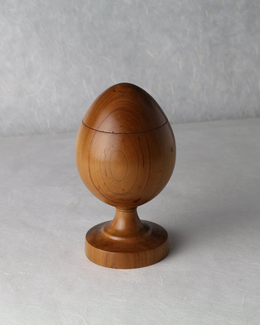 Spade Ornament Canister | Farberge Egg Container | Spalted Cherry | 2.75" max diam. x 5.25" height