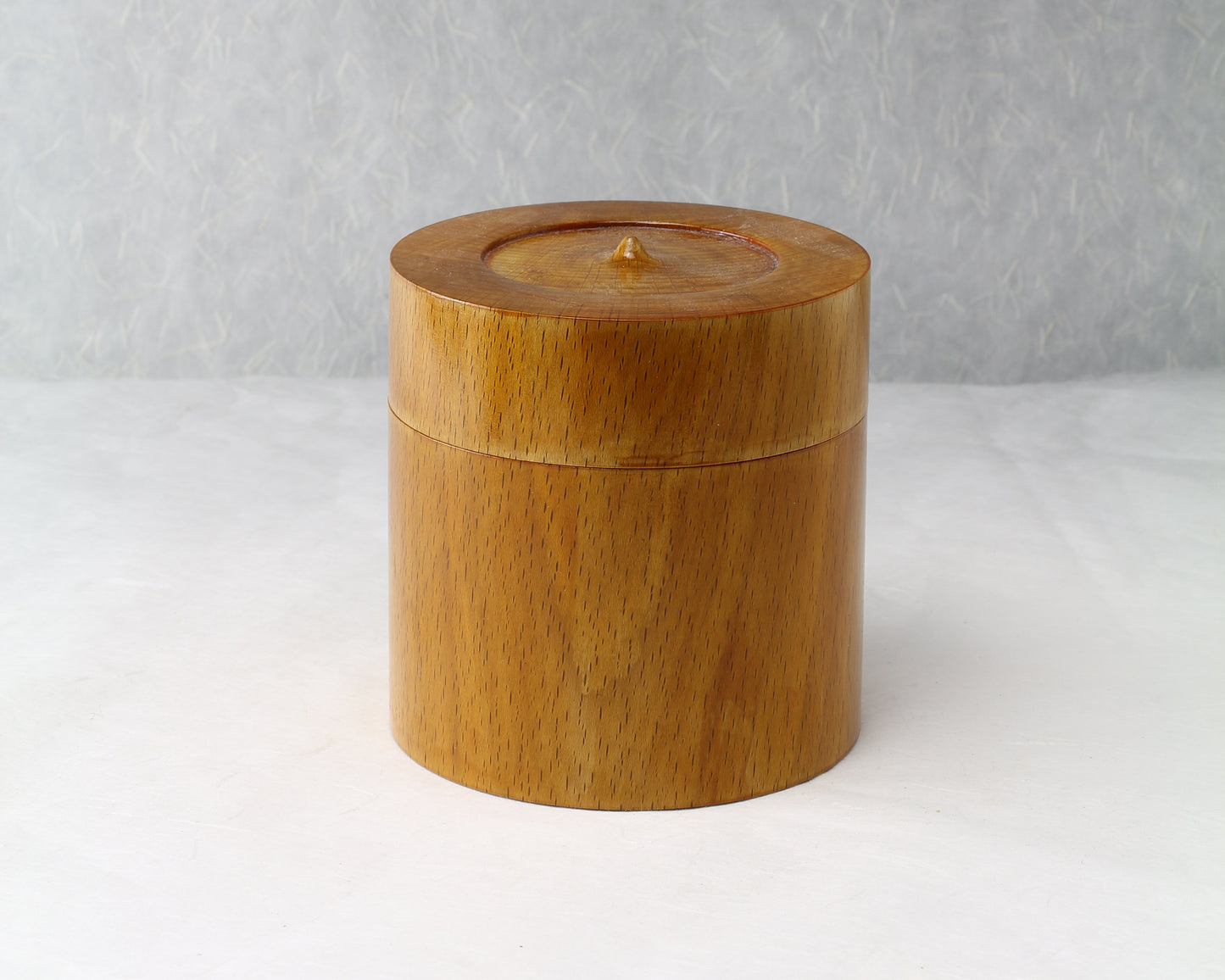 Confectionery Container | Beech | Amber Shellac Finish | 4.25"Diam.x 4.375" Height | 11 fl.oz.