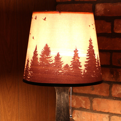 Handcrafted Table Lamp | Rustic Cabin Lamp | DC12V Battery Operation | Original Shade Collection