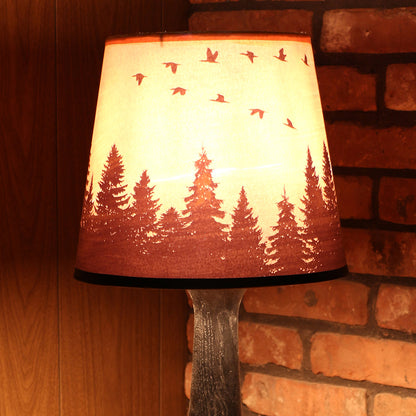 Handcrafted Table Lamp | Rustic Cabin Lamp | DC12V Battery Operation | Original Shade Collection